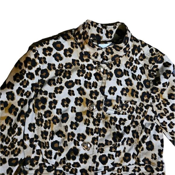 Women's CHARTER CLUB Animal Print Shacket Jacket Size 10 - Picture 2 of 5